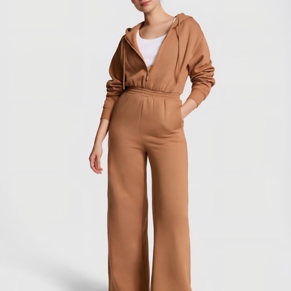 Pink Victorias Secret Wide Leg Jumpsuit Snow Outfit Xl - Picture 2 of 6